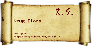Krug Ilona névjegykártya